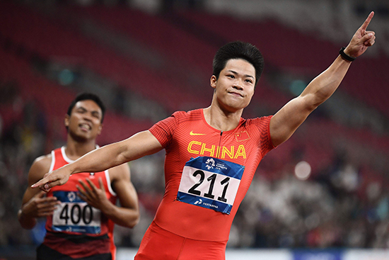 中国速度荣耀亚洲 苏炳添获亚运男子百米冠军